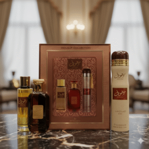 Ard Al Zaafaran Mousuf Gift Set 100ml EDP + 250ml Body Mist + 300ml Air Freshener