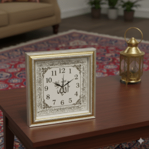 Muslim Home Decor Wall Clock with Calligraphy and Allah's Name - Islamic Art & Gift|Size 42×42