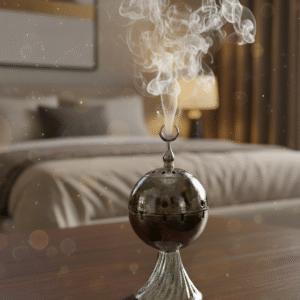 Elegant Silver Bukhoor Burner | Modern Arabian Bakhoor Incense Holder with Lid | Metal Home Fragrance Decor