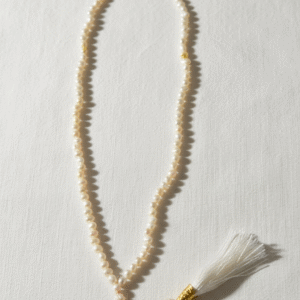 Cultured Pearl Tasbih/Misbaha/Subha - 99 Beads - Handcrafted Islamic Prayer Beads with Tassel & Gold-Plated Accents