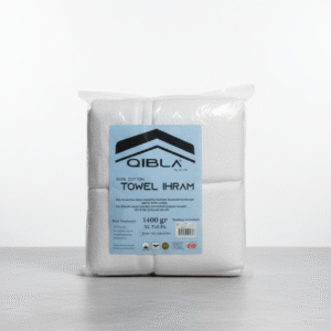 Adult Premium Qibla Ihram Towel Set - 100% Cotton, Soft, and Absorbent  * Extra Large Cotton Ihram for Hajj & Umrah - 1400g, XL Tall Fit