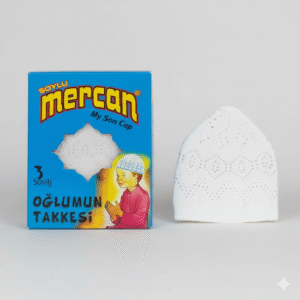 Soylu Mercan Kids' Takke -Knitted Kufi Prayer Cap for Boys