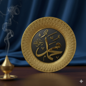 Arabic Calligraphy Art | Muhammad Rasul Allah Frame | Muslim Wall Decor | Islamic Home Office Decoration | Modern Islamic Gift| Size 24cm