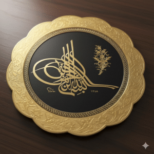 Sultan Tughra Bismillah Wall Decor | Authentic Ottoman Calligraphy | Elegant Islamic Gift & Home Decoration|Available in Two Different Sizes  32cm