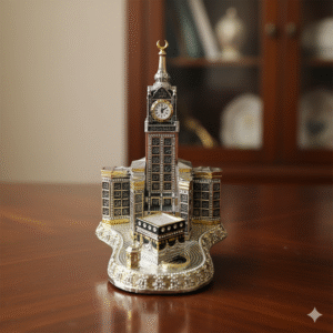 Makkah Clock Tower Miniature with Kaaba Model | Premium Islamic Decoration Gift