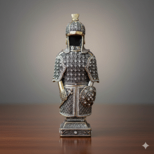 Premium Ottoman Warrior With 99Names of Allah Engraved Figurine with Crystal Embellishments | Handcrafted Historical Knight Statue for Home Decor Available in S/M/L Sizes