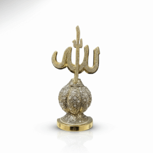 Intricate Rhinestone Allah (الله) Figurine - Islamic Art for Shelves & Tables