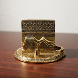Islamic Kaaba Model Ornament - Gold & Black Makkah Home Decor | Miniature Replica Figurine | Muslim Gift & Decor | Tabletop Statue
