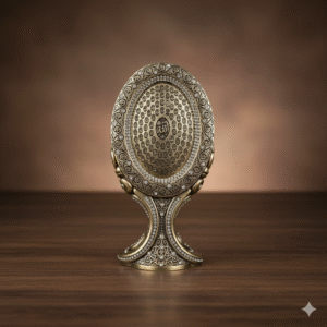 Handcrafted Islamic Art Decor - 99 Names of Allah Calligraphy Stand with Crystal Accents