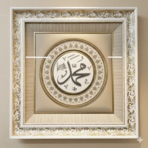 Luxury Crystal Muhammad(PBUH) Arabic Calligraphy Frame - Elegant Islamic Art for Living Room Bedroom Ramadan Decor| 78×78