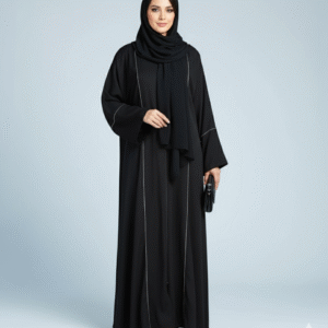 Black Abaya for Women - Embroidered Saudi Dubai Style
