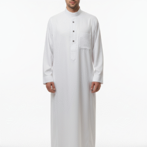Premium Men's Thobe Jubba - Authentic Arabic Islamic Clothing with Pockets