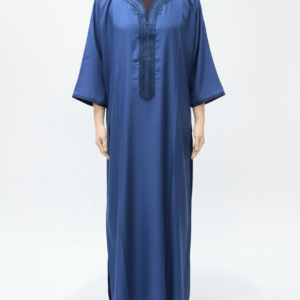 Embroidered Thobe for Men - Traditional Moroccan Jalabiya Kaftan - Long Tunic Robe