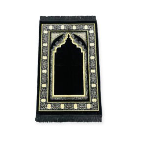 Jaynamaz salah prayer rug Turklish prayer mat Black